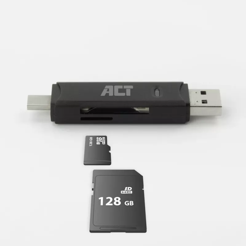 Kartenleser ACT USB-C/USB-A 3.0 Schwarz