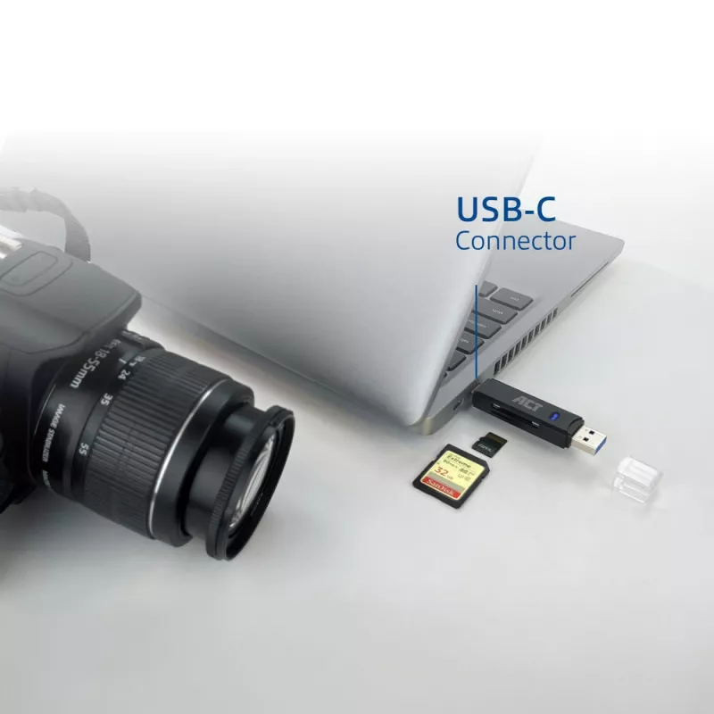 Kartenleser ACT USB-C/USB-A 3.0 Schwarz