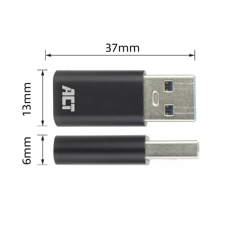 USB-A-Stecker auf USB-C-Buchse Adapter ACT AC7376 schwarz