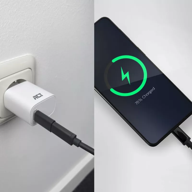 USB-A-Stecker auf USB-C-Buchse Adapter ACT AC7376 schwarz