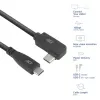 ACT USB 3.0 10Gbps 60W USB Type-C (gerade) auf USB Type-C (links/rechts abgewinkelt) Kabel, 3 Meter