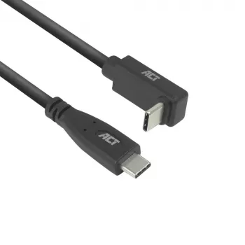 ACT USB 3.0 10 Gbit/s 60 W USB Type-C (gerade) auf USB Type-C (oben/unten gewinkelt) Kabel, 0,5 Meter