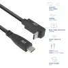 ACT USB 3.0 10Gbps 60W USB Type-C (gerade) auf USB Type-C (aufwärts/abwärts abgewinkelt) Kabel, 1 Meter