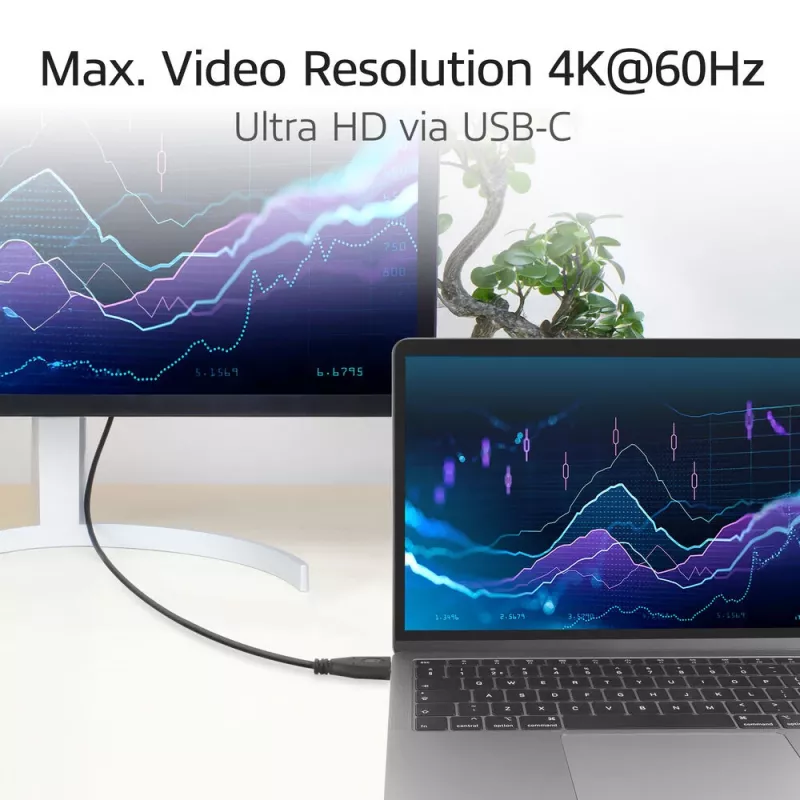 ACT USB 3.0 10Gbps 60W USB Type-C (gerade) auf USB Type-C (auf-/abwärts gewinkelt) Kabel, 2 Meter