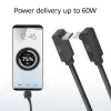 ACT USB 3.0 10Gbps 60W USB Type-C (nach oben/unten abgewinkelt) auf USB Type-C (nach oben/unten abgewinkelt) Kabel, 1 Meter