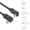 ACT USB 3.0 10Gbps 60W USB Type-C (links/rechts abgewinkelt) zu USB Type-C (auf/ab abgewinkelt) Kabel, 2 Meter