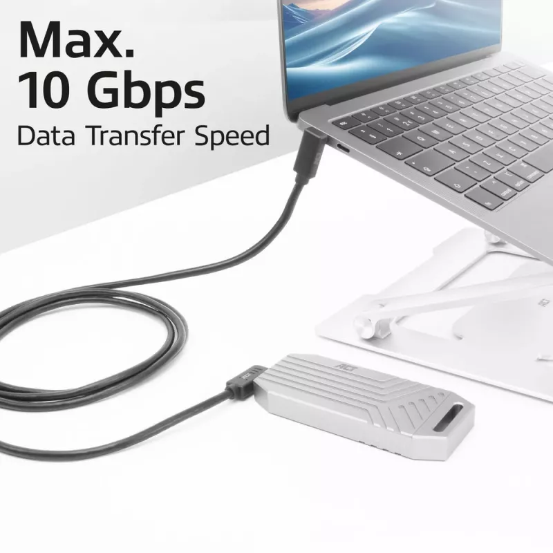 ACT USB 3.0 10Gbps 60W USB Type-C (links/rechts abgewinkelt) zu USB Type-C (auf/ab abgewinkelt) Kabel, 2 Meter
