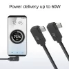 ACT USB 3.0 10 Gbit/s 60 W USB Type-C (links/rechts abgewinkelt) auf USB Type-C (links/rechts abgewinkelt) Kabel, 1 Meter