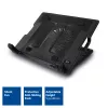 ACT Laptop-Ständer, mit Lüfter, 5-fach höhenverstellbar, 2-Port-Hub