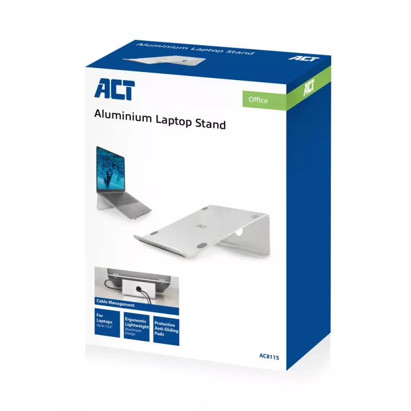 Laptop-Ständer ACT AC8115 Aluminium Grau 190x260x90 mm