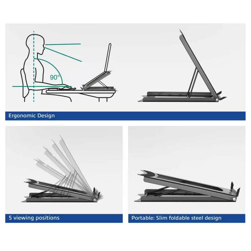 Laptop Ständer ACT AC8145 5 einstellbare Höhenpositionen Schwarz