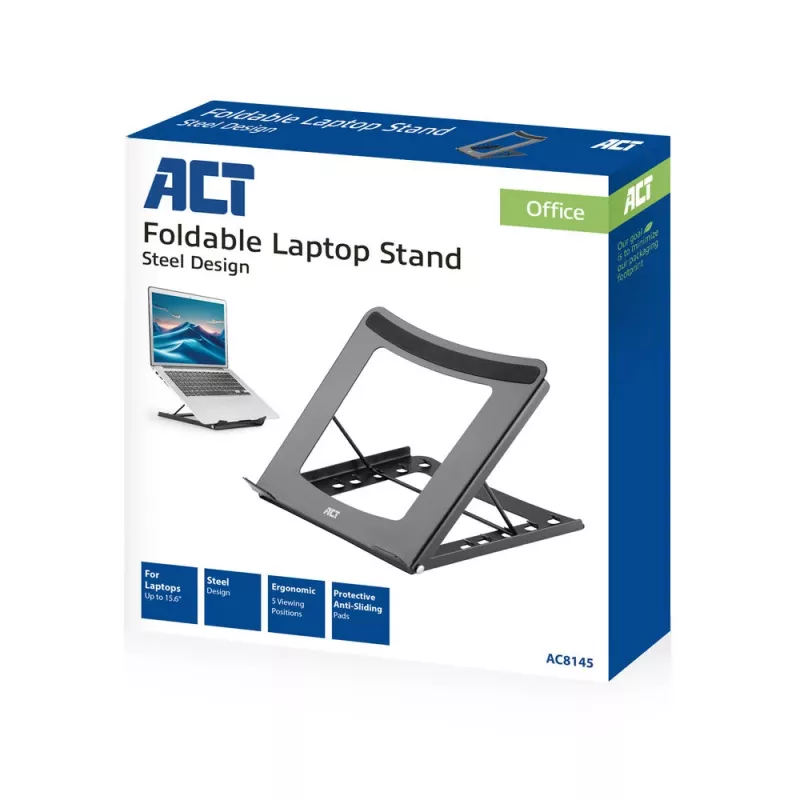 Laptop Ständer ACT AC8145 5 einstellbare Höhenpositionen Schwarz