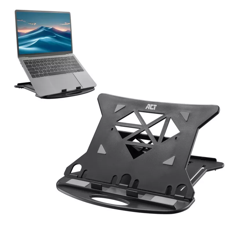 Laptopständer ACT AC8150 Faltbar 7 einstellbare Höhen Schwarz