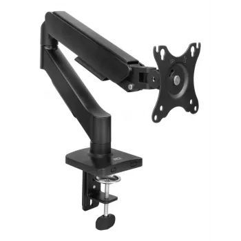 Monitorarm ACT für 35-Zoll-Bildschirme, Gasfeder, Einzelmonitor, Klemme/Tischdurchführung, bis 9 kg, VESA 75x75–100x100, Neigung ±45°, Schwarz