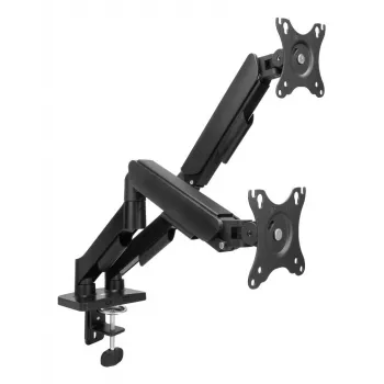 ACT Monitorarm 35 Zoll, Gasfeder, 2 Monitore, Essentials, Klemme/Tischdurchführung, 18 kg, 43,2 cm (17 Zoll), 88,9 cm (35 Zoll), 100 x 100 mm, Schwarz