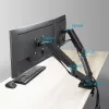 ACT Monitorarm 35 Zoll, Gasfeder, 2 Monitore, Essentials, Klemme/Tischdurchführung, 18 kg, 43,2 cm (17 Zoll), 88,9 cm (35 Zoll), 100 x 100 mm, Schwarz
