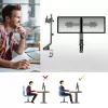ACT Dual-Monitorarm Büro schnelle Höhenverstellung Klemme/Durchführung 14 kg