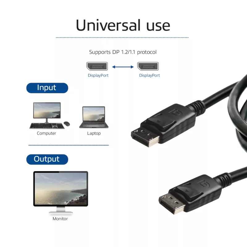 ACT 1-Meter-DisplayPort-Kabel Stecker – Stecker, Strompin 20 verbunden