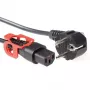 ACT Powercord CEE 7/7 Stecker (abgewinkelt) - C13 IEC Lock+ schwarz 2 m, EL332S