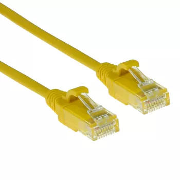 ACT Gelb 1 Meter LSZH U/UTP CAT6 Datacenter-Slimline-Patchkabel Nasenfern mit RJ45-Steckern