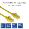 ACT Gelb 1 Meter LSZH U/UTP CAT6 Datacenter-Slimline-Patchkabel Nasenfern mit RJ45-Steckern