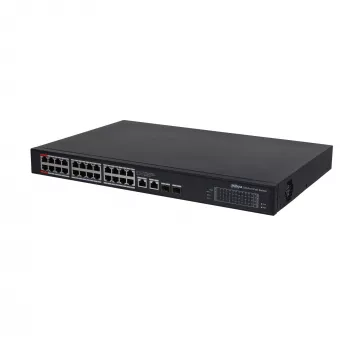 Dahua Technology PoE NET SWITCH 24PORT 1000M/ PFS3228-24GT-360-V2 DAHUA Unmanaged L2 Gigabit Ethernet (10/100/1000) Power over Ethernet (PoE) Schwarz