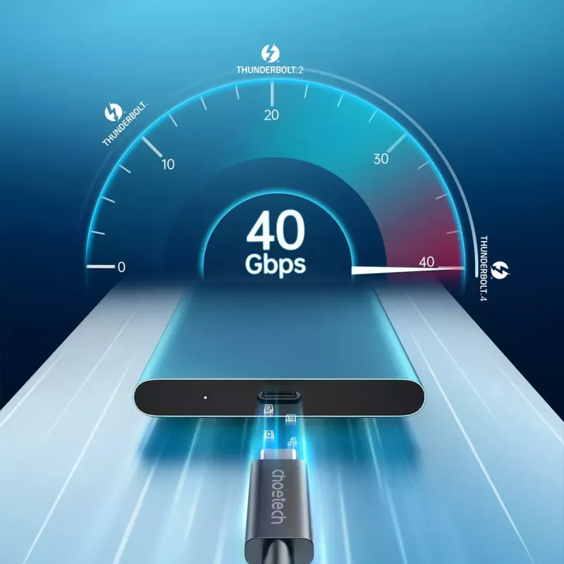 USB-C auf USB-C Thunderbolt 4 Kabel CHOETECH — 40 Gbit/s, 100 W Ladeleistung