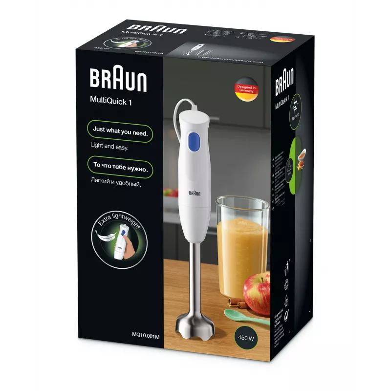 Braun MultiQuick 1 MQ10.001M 0,6 L Stabmixer 450 W Blau, Weiß