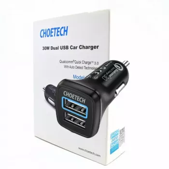 Netzteil CHOETECH C0051 dual USB-A 36W QC3.0, schwarz
