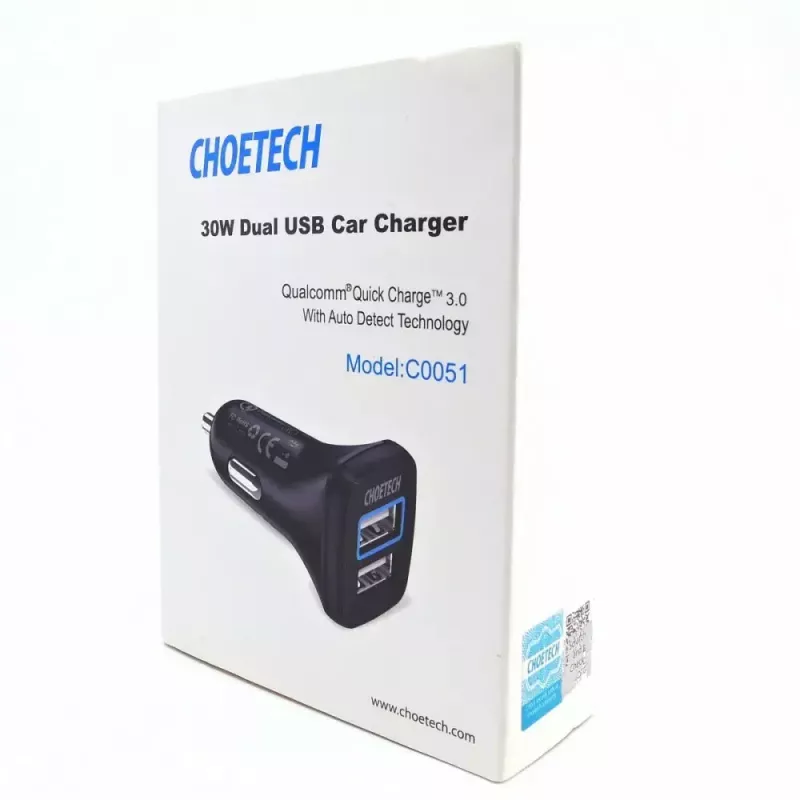 Netzteil CHOETECH C0051 dual USB-A 36W QC3.0, schwarz