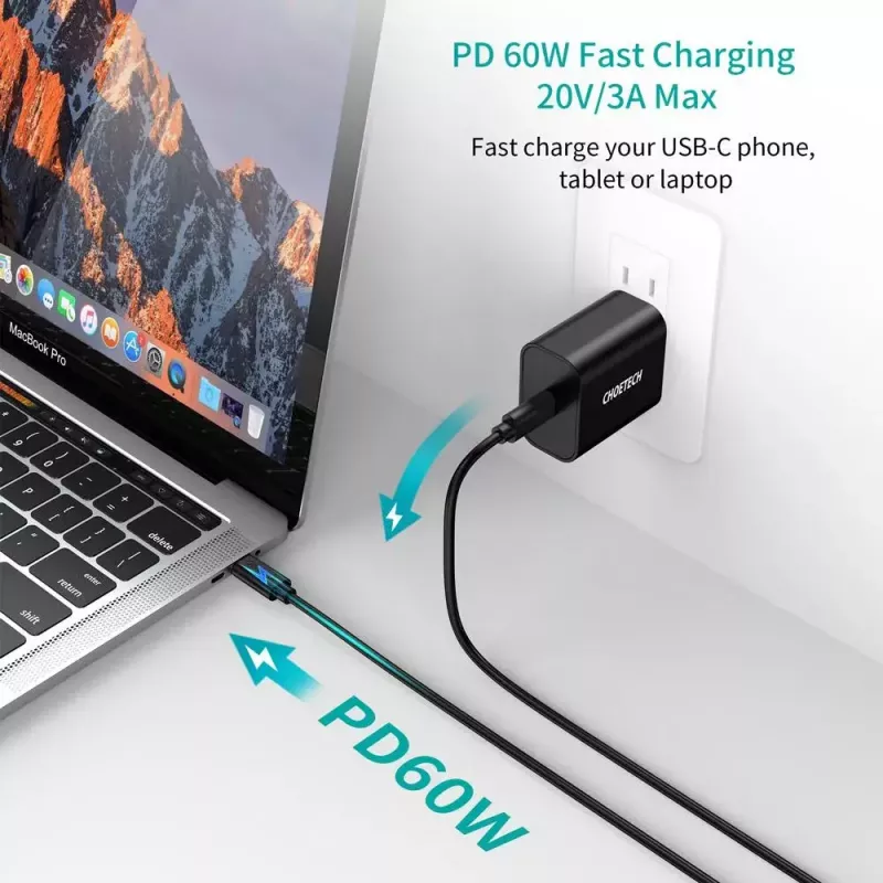 USB-Kabel Choetech CC0002 USB 2.0 1m USB-C Schwarz