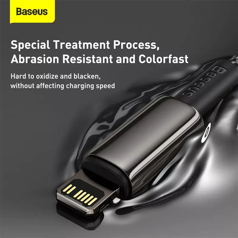 Kabel Baseus Tungsten Gold 1 m Schwarz Lightning auf USB C