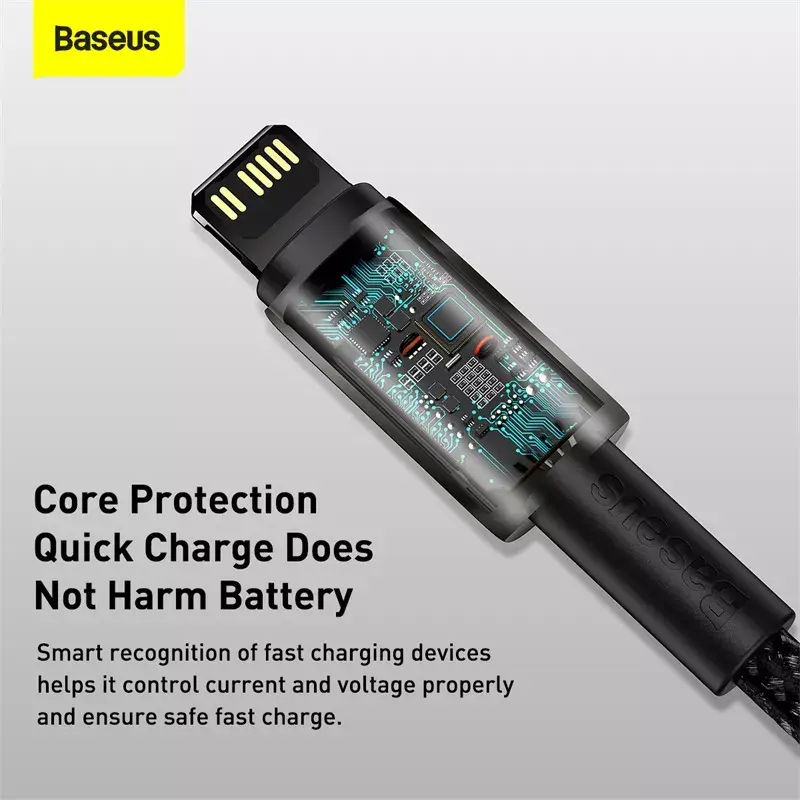 Kabel Baseus Tungsten Gold 1 m Schwarz Lightning auf USB C