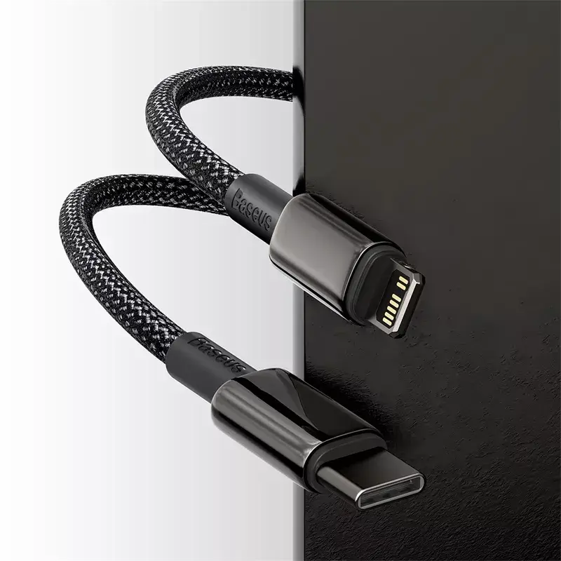 Kabel Baseus Tungsten Gold 1 m Schwarz Lightning auf USB C
