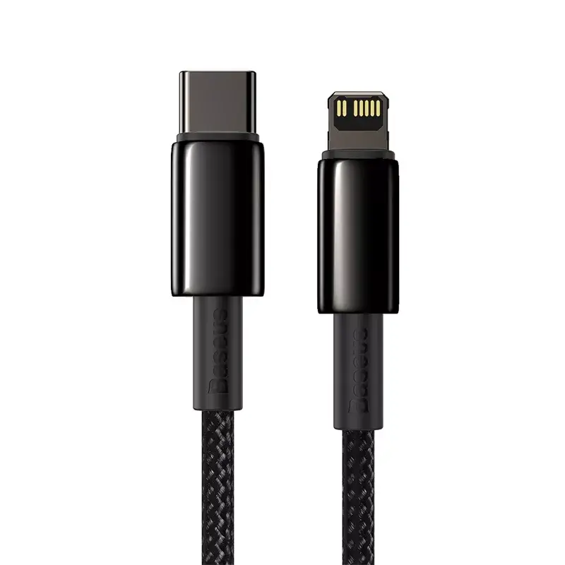 Kabel Baseus Tungsten Gold 1 m Schwarz Lightning auf USB C