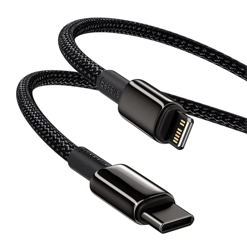 Kabel Baseus Tungsten Gold 1 m Schwarz Lightning auf USB C