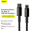 Kabel Baseus Tungsten Gold 2 m Schwarz Lightning USB C