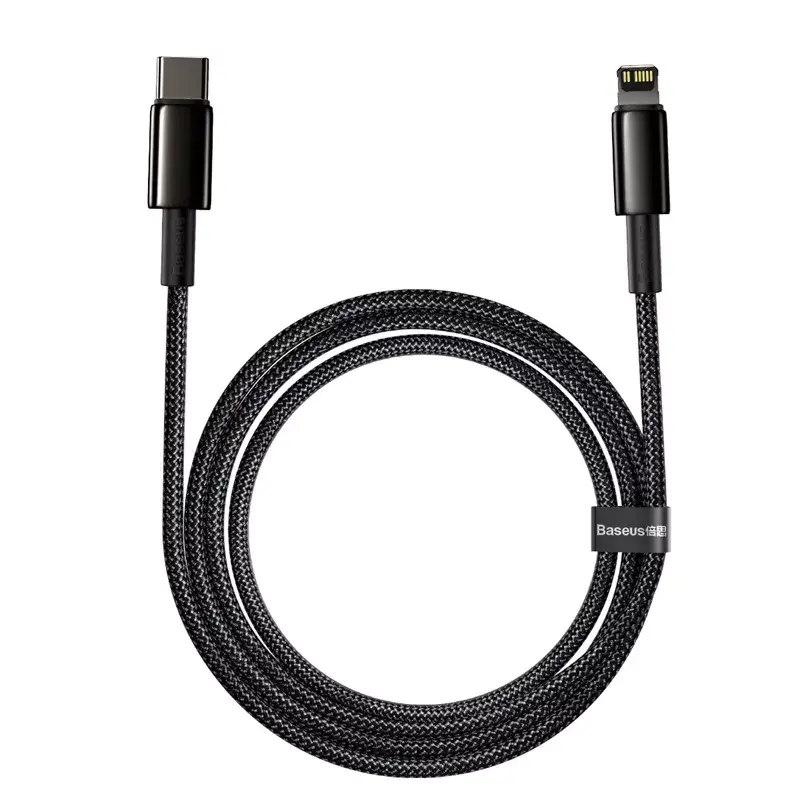 Kabel Baseus Tungsten Gold 2 m Schwarz Lightning USB C