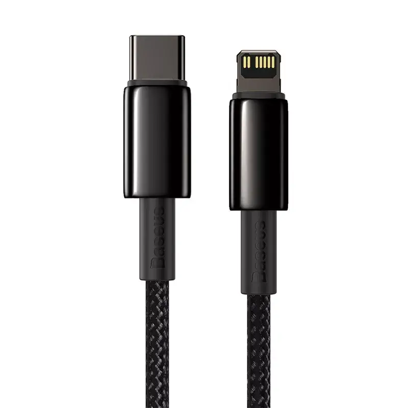 Kabel Baseus Tungsten Gold 2 m Schwarz Lightning USB C