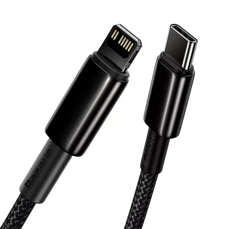 Kabel Baseus Tungsten Gold 2 m Schwarz Lightning USB C