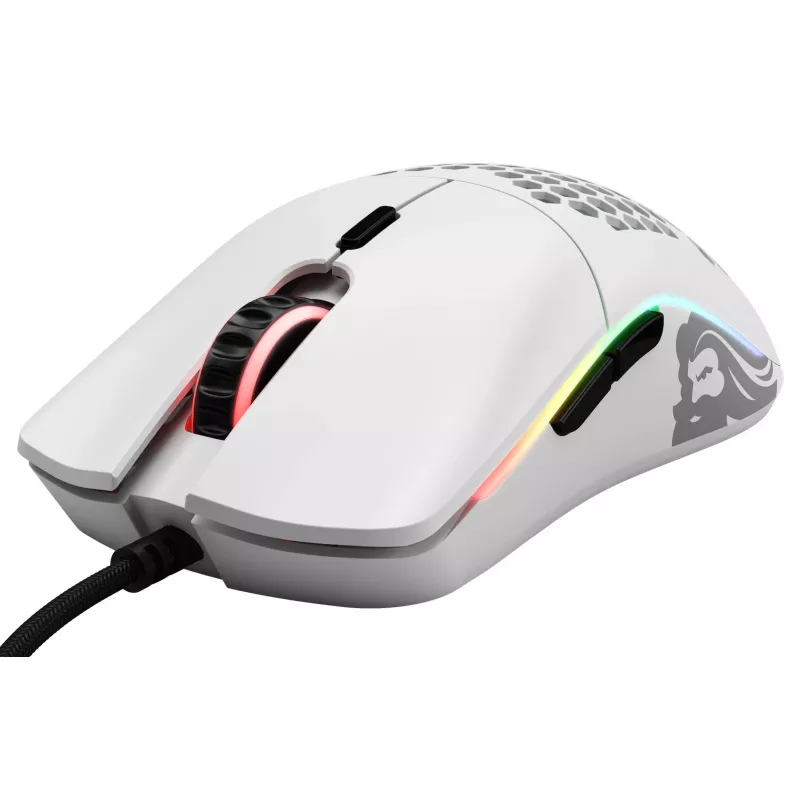 Glorious Gaming Glorious Model O Maus Regular (Weiß), Rechtshändig, Optisch, USB Typ-A, 12000 DPI, Weiß