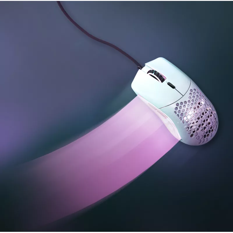 Glorious Gaming Glorious Model O Maus Regular (Weiß), Rechtshändig, Optisch, USB Typ-A, 12000 DPI, Weiß