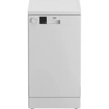 Schmale freistehende Spülmaschine BEKO DVS05024W — 10 Maßgedecke, 45 cm, 49 dB, Energieklasse E