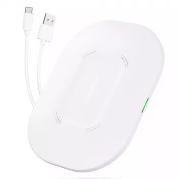 Kabelloses Ladepad CHOETECH T550-F-v2 15W Weiß — Qi-kompatibles 15W schnelles kabelloses Ladegerät