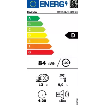 Einbau-Geschirrspüler Electrolux EES47320L 13 Maßgedecke 44 dB