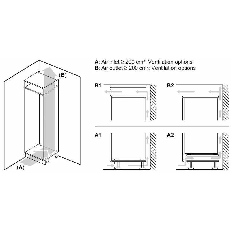 Bosch Serie 2 KIN86NSE0 Kühl-Gefrierkombination Einbau 260 L