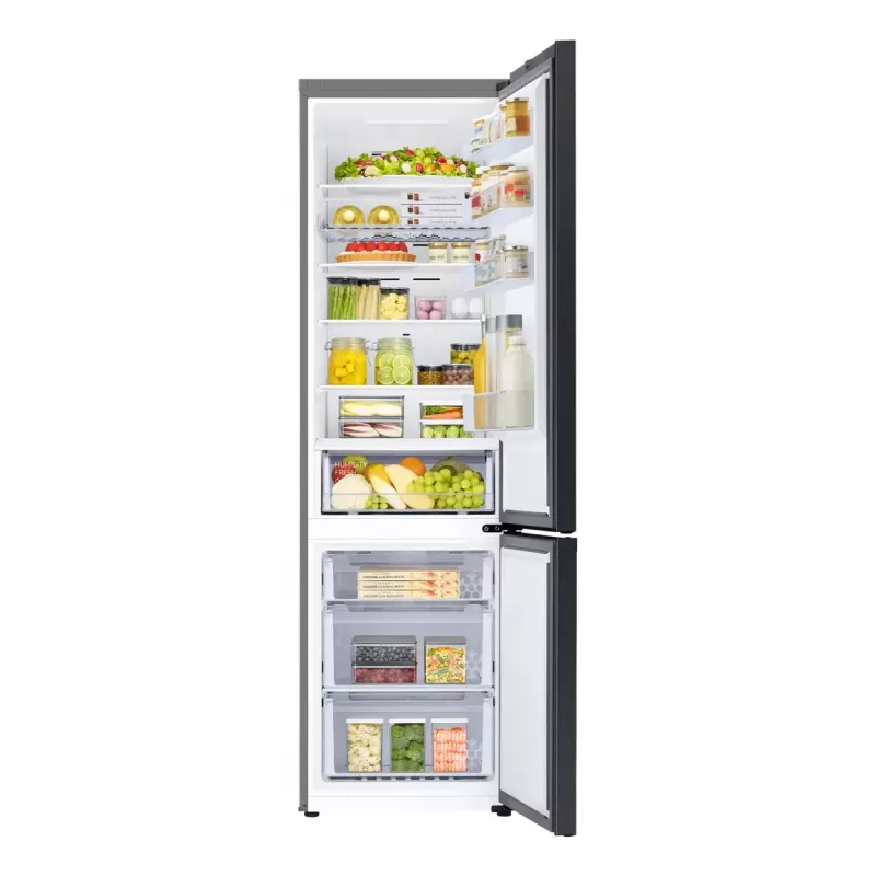Freistehender Kühlschrank Samsung RB38C6B2E22 mit No Frost, rechter Türanschlag, 35 dB, Energieeffizienzklasse E, 8 kg/24h Gefriervermögen, 4 Ablagen, 2 Gemüsefächer, schwarz