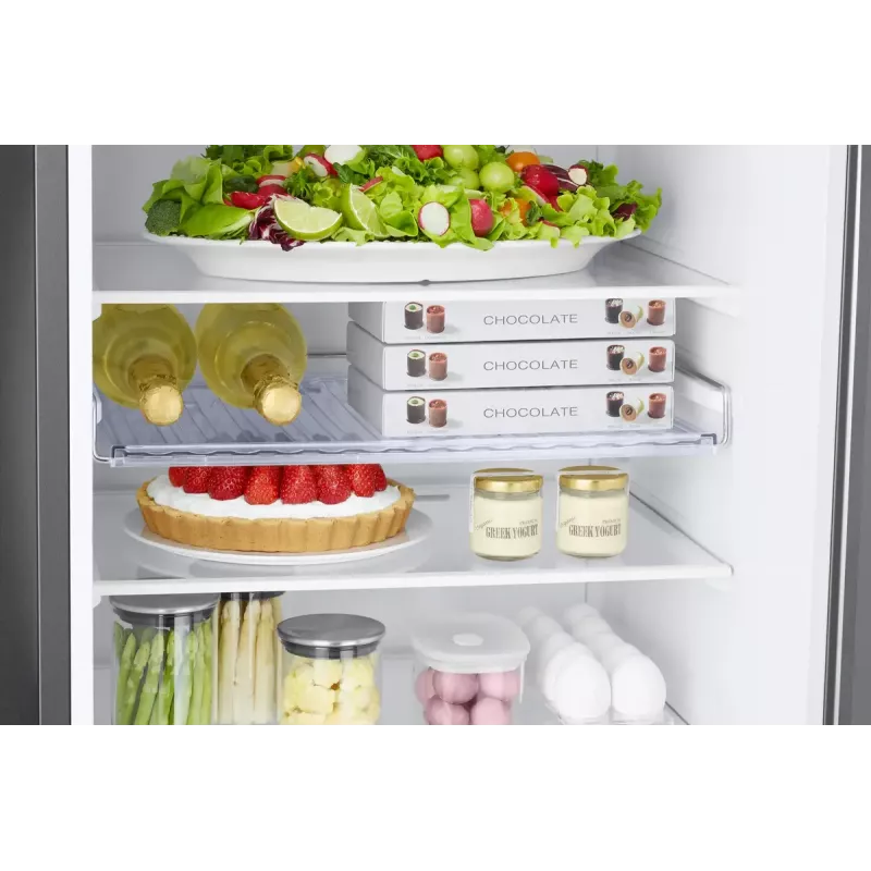 Freistehender Kühlschrank Samsung RB38C6B2E22 mit No Frost, rechter Türanschlag, 35 dB, Energieeffizienzklasse E, 8 kg/24h Gefriervermögen, 4 Ablagen, 2 Gemüsefächer, schwarz