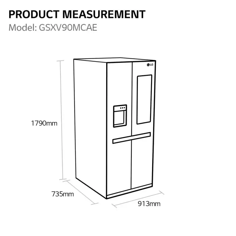 American Fridge Freezer LG InstaView™ ThinQ™ GSXV90MCAE 635 L