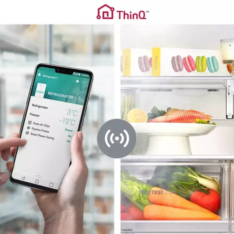 American Fridge Freezer LG InstaView™ ThinQ™ GSXV90MCAE 635 L